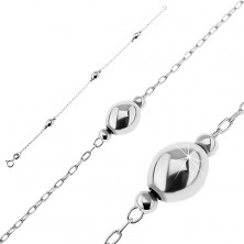 Bracciale in argento 925 - catena con perline lucide