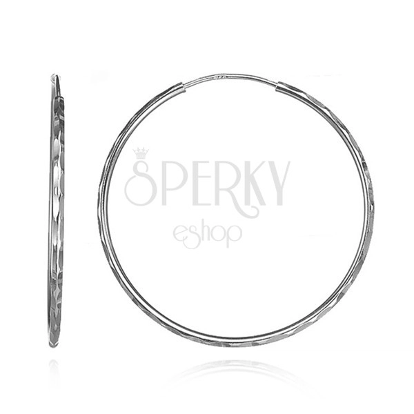 Orecchini d'argento 925 - cerchi stretti con cavità, 47 mm