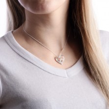 Collana d'argento 925 - cuore triplo intrecciato con zirconi