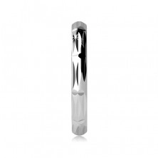Anello in argento 925 - intagli verticali e orizzontali, superficie lucida