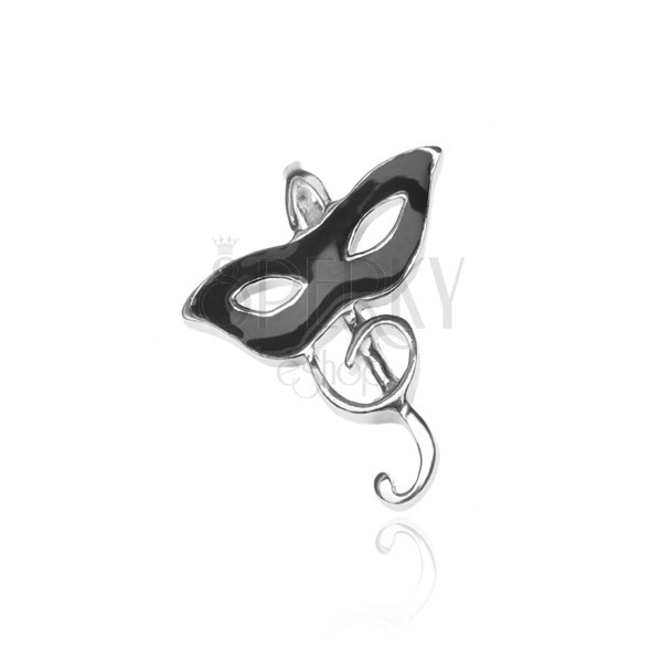 Ciondolo d'argento 925 - maschera e chiave di violino