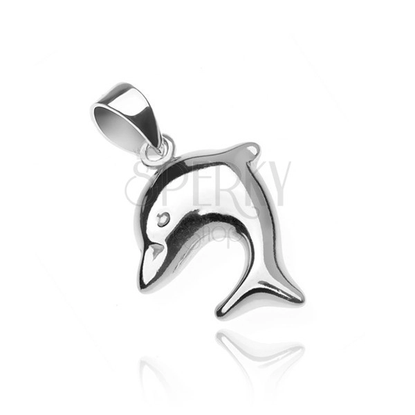 Ciondolo d'argento 925 - delfino saltante lucido