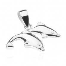 Ciondolo d'argento 925 - due delfini saltanti