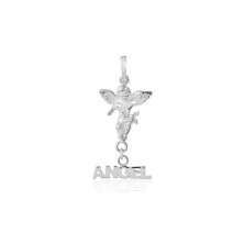 Ciondolo d'argento 925 - piccolo angioletto con scritta ANGEL