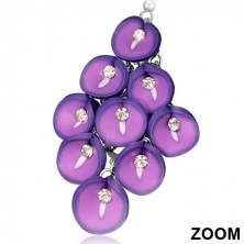Fimo orecchini - grappolo di Anthurium color violetto con zircone