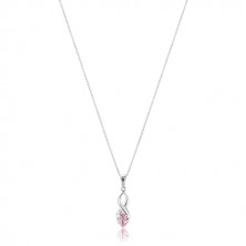 Collana lucida - otto appuntato e zircone rosa di granello, argento 925