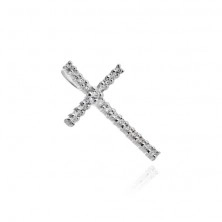 Ciondolo d'argento 925 - grande croce brillante in zirconi