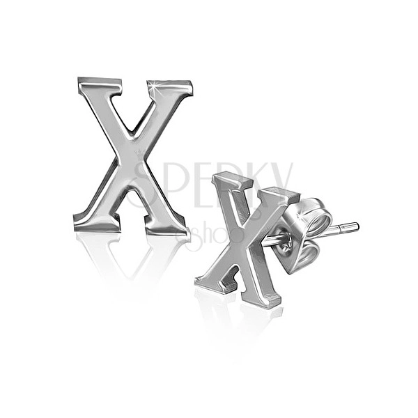 Orecchini in acciaio - forma liscia di lettera X