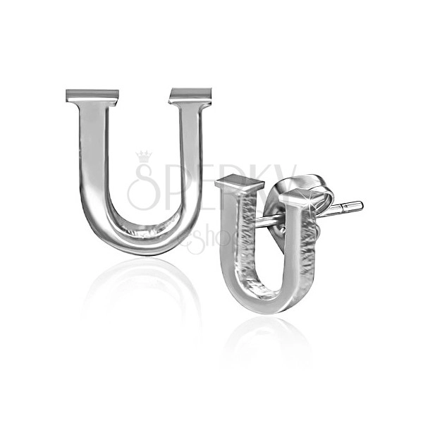 Orecchini in acciaio - a bottone, a forma di lettera U